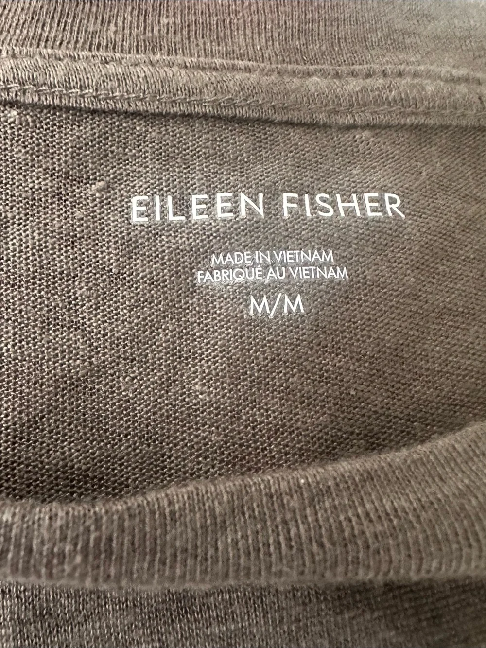 Eileen Fisher set of 2 Linen Long-Sleeve Crewneck Tops - Fuchsia & Dark Green M - Picture 4 of 10